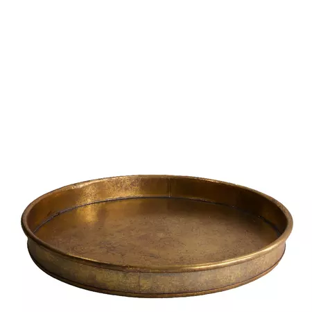 Dienblad metaal d37h4cm goud - afbeelding 1