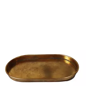 Dienblad metaal l57b33.5h4cm goud - afbeelding 2