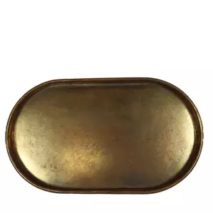 Dienblad metaal l57b33.5h4cm goud - afbeelding 2