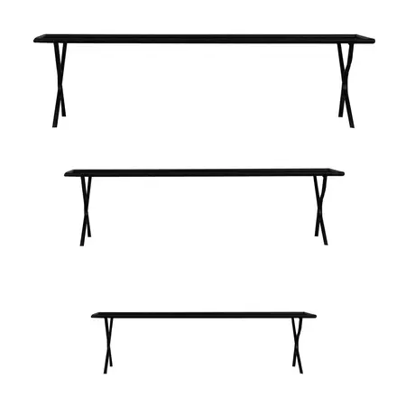 Dienblad mtl l51b13h13cm zwart