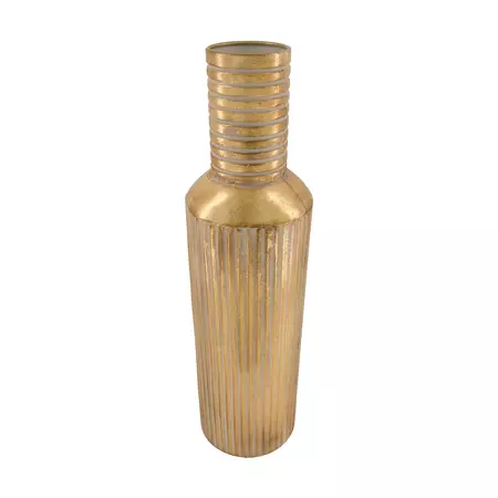 Fles metaal l14b14h53cm goud