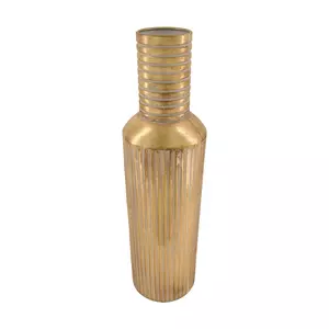 Fles metaal l14b14h68cm goud