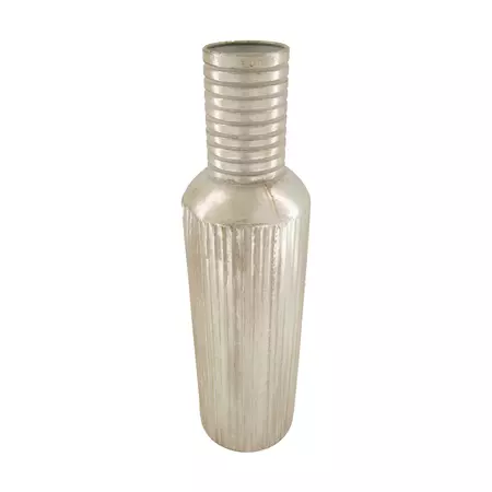 Fles metaal l14b14h68cm zilver-wash - afbeelding 1