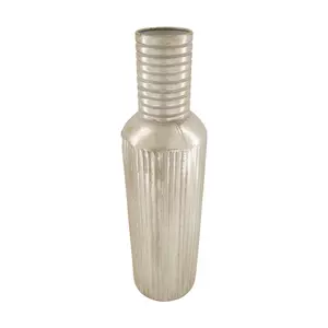 Fles metaal l14b14h68cm zilver-wash - afbeelding 1