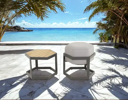 Hocker Esagono Antraciet - afbeelding 3