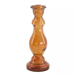Kaarshouder glas d7.5h20cm bruin - afbeelding 3