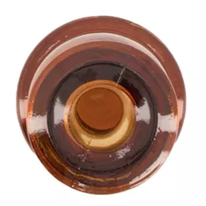 Kaarshouder glas d7.5h20cm bruin - afbeelding 3