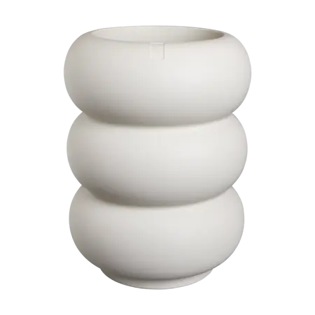 Pot pc amber roll d43h58cm lin.wit - afbeelding 1
