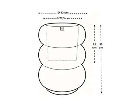 Pot pc amber roll d43h58cm lin.wit - afbeelding 8