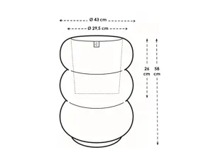 Pot pc amber roll d43h58cm lin.wit - afbeelding 8