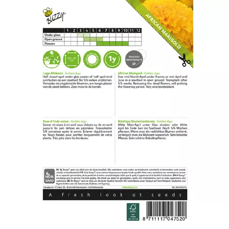 Tagetes erecta nana golden age 0.5g - afbeelding 2