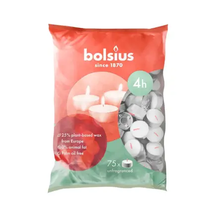 Theelicht wit 4u zak 75st