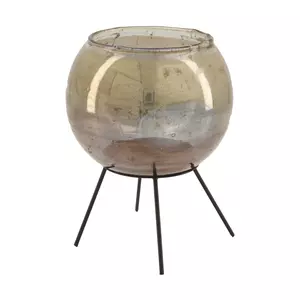 Thlichthouder glas l12b12h17cm grs