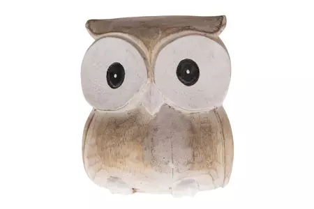 Uil hout l11b10h12.5cm naturel