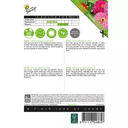 Zinnia elegans californisch rs 1.5g - afbeelding 2
