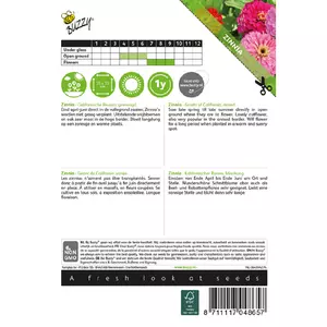 Zinnia elegans californisch rs 1.5g - afbeelding 2